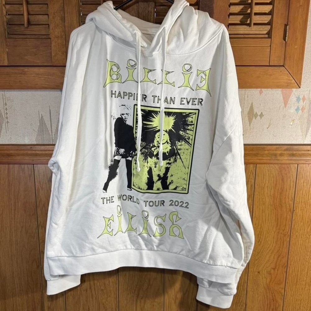 White‎ Billie Eilish Tour 2022 hoodie Size XXL